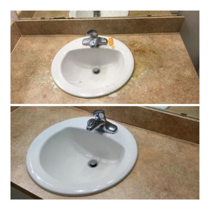 cleaning service sink cleaning before and after picture